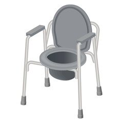 Toilet chair.A medical instrument for rehabilitation.Toilet chair for people with disabilities and the elderly.Vector illustration.