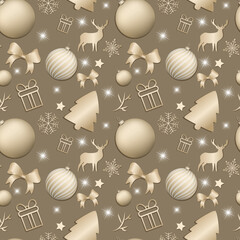 Vector pattern seamless. Christmas. New Year. Package.