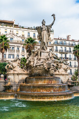 Fototapeta na wymiar Fontaine de la Federation, Place de la Liberte, Toulon, France, Europe