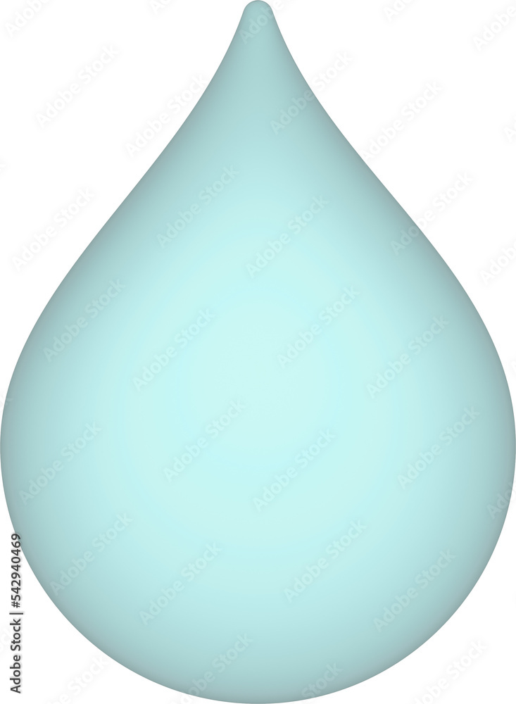 Poster 3d rendering water drop icon. illustration with shadow isolated on white.