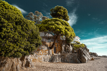 Platja d'Aro castle wall in Spain