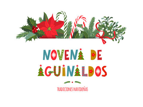 Novena de aguinaldos - Ninth of Bonuses spanish text, It is a Christmas Catholic tradition in Colombia - latin american