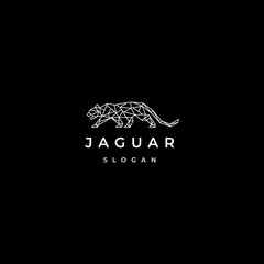 Jaguar line art logo design template © kailashagazala