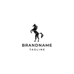 Geometric horse logo design template