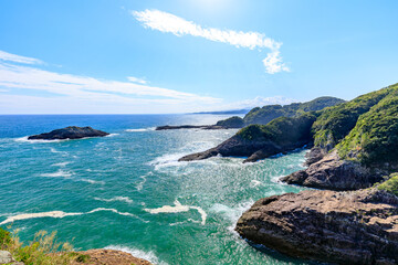 秋の馬ヶ背展望台か見た景色　宮崎県日向市　Scenery seen from Umagase Observatory in autumn. Miyazaki Prefecture Hyuga city.