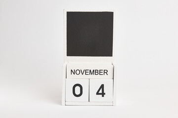 Calendar with date 4 November and place for designers. Illustration for an event of a certain date.
