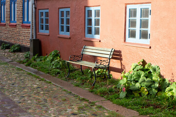 The beautiful old street of Ringkøbing in Denmark