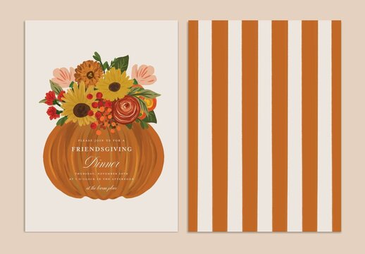 Friendsgiving Dinner Invitation Template Design