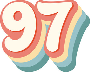 97 Number - obrazy, fototapety, plakaty