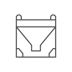 Concrete bucket line outline icon