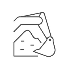 Fototapeta premium Excavator digging line outline icon