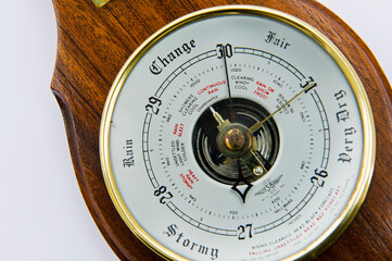 Closeup of an old barometer