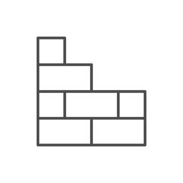 recommend clip art: Brick wall line outline icon