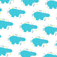 Seamless pattern with cute animal cartoons perfect for wrapping paper and decoration