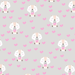 Seamless pattern with cute animal cartoons perfect for wrapping paper and decoration