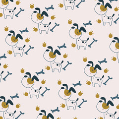 Seamless pattern with cute animal cartoons perfect for wrapping paper and decoration