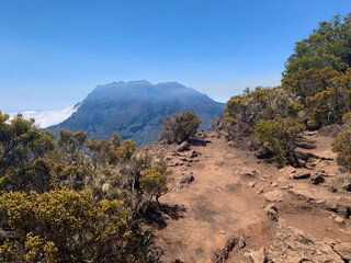 Vue sur le Piton des neiges sur l'île de la Réunion