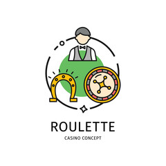 Casino Thin Line Icon Concept. Vector