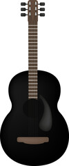 Classical acoustic guitar. Isolated silhouette classic guitar. Musical string instrument collection
