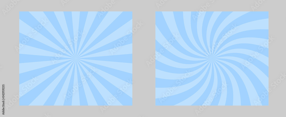 Aufkleber solar explosion sun burst effect. vector sunburst wallpaper. blue burst set of 2 sun rays background