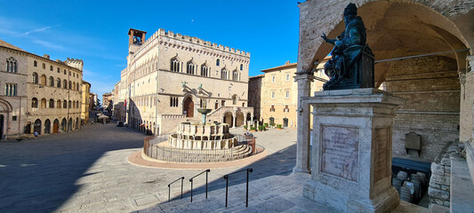 Piazza IV Novembre in the center of Perugia is known for the Palazzo dei Priori, the Fontana...