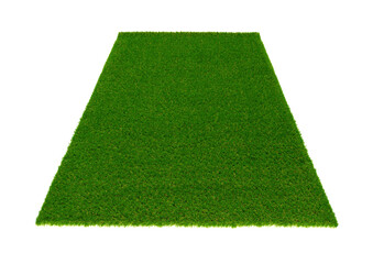 Green grass carpet on white