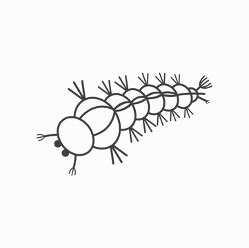 illustration of mosquito larvae, vector art.