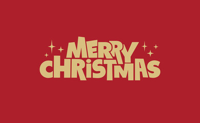 Merry christmas, lettering typography isolated. Vector holiday message element with sparks.