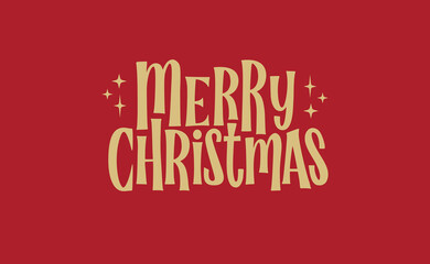 Merry christmas, lettering typography isolated. Vector holiday message element with sparks.