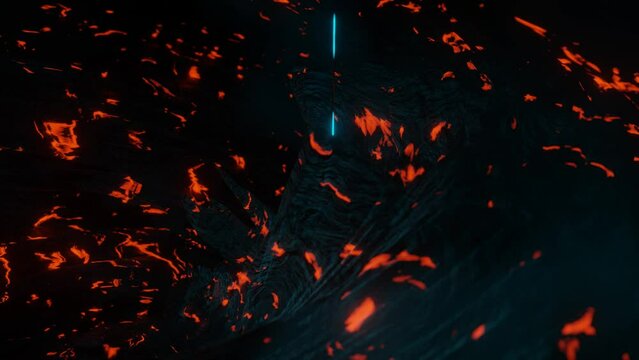 lava animated landscape. 3d render