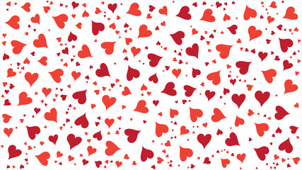 Heart seamless random pattern. Red hearts seamless pattern background. Love heart seamless pattern.