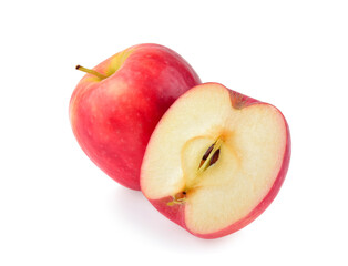 Pink apple isolated on white background