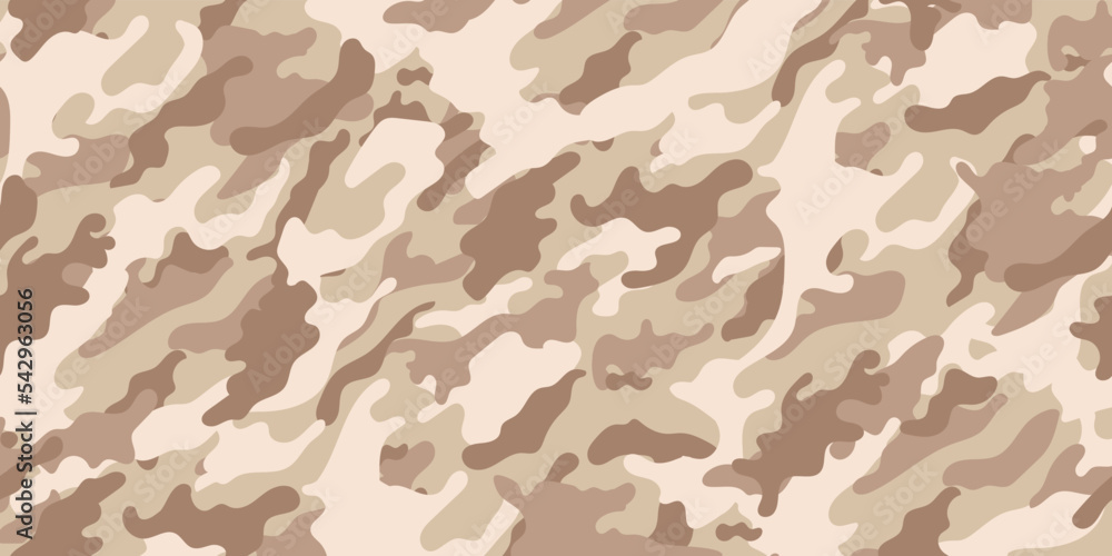 Wall mural Desert camouflage military pattern. Vector camouflage pattern for clothing design.  - Wall murals