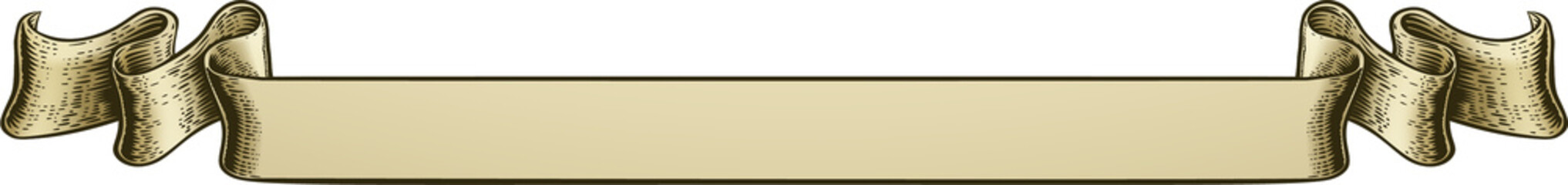 Paper Scroll Vintage Woodcut Banner Ribbon Drawing