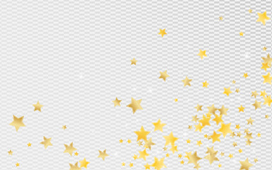 Gold Cosmos Stars Vector Transparent Background.