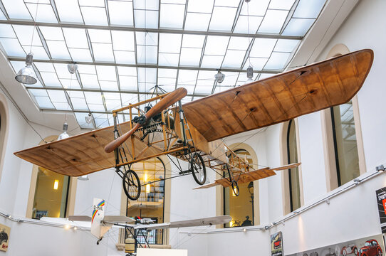 DRESDEN, GERMANY - MAY 2015: Early Airplane Bleriot XI 1909 in D