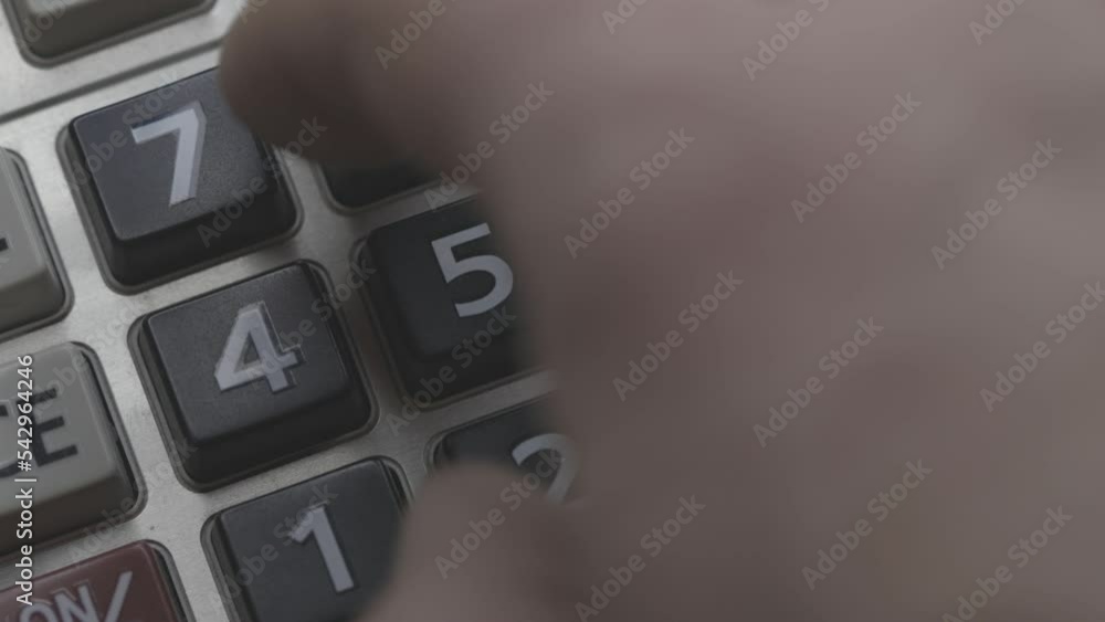 Poster a person counts on a calculator