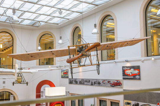 DRESDEN, GERMANY - MAY 2015: Early Airplane Bleriot XI 1909 in D