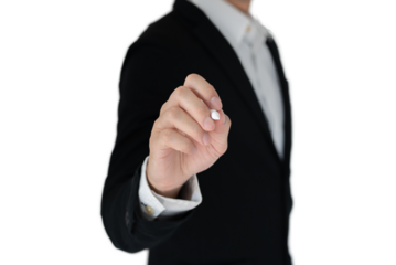 Businees man with hand action isolate