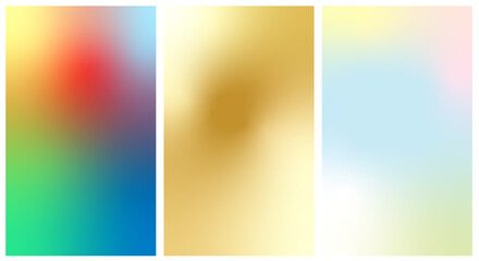 Obraz premium abstract background gradient vector collection. pastel, gold and colorfull