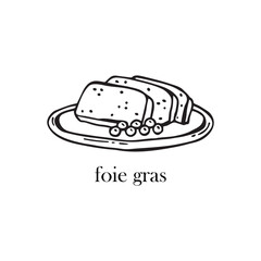 Vector illustration of a French dish - foie gras. Dishes for Christmas and New Year. © ArTalya