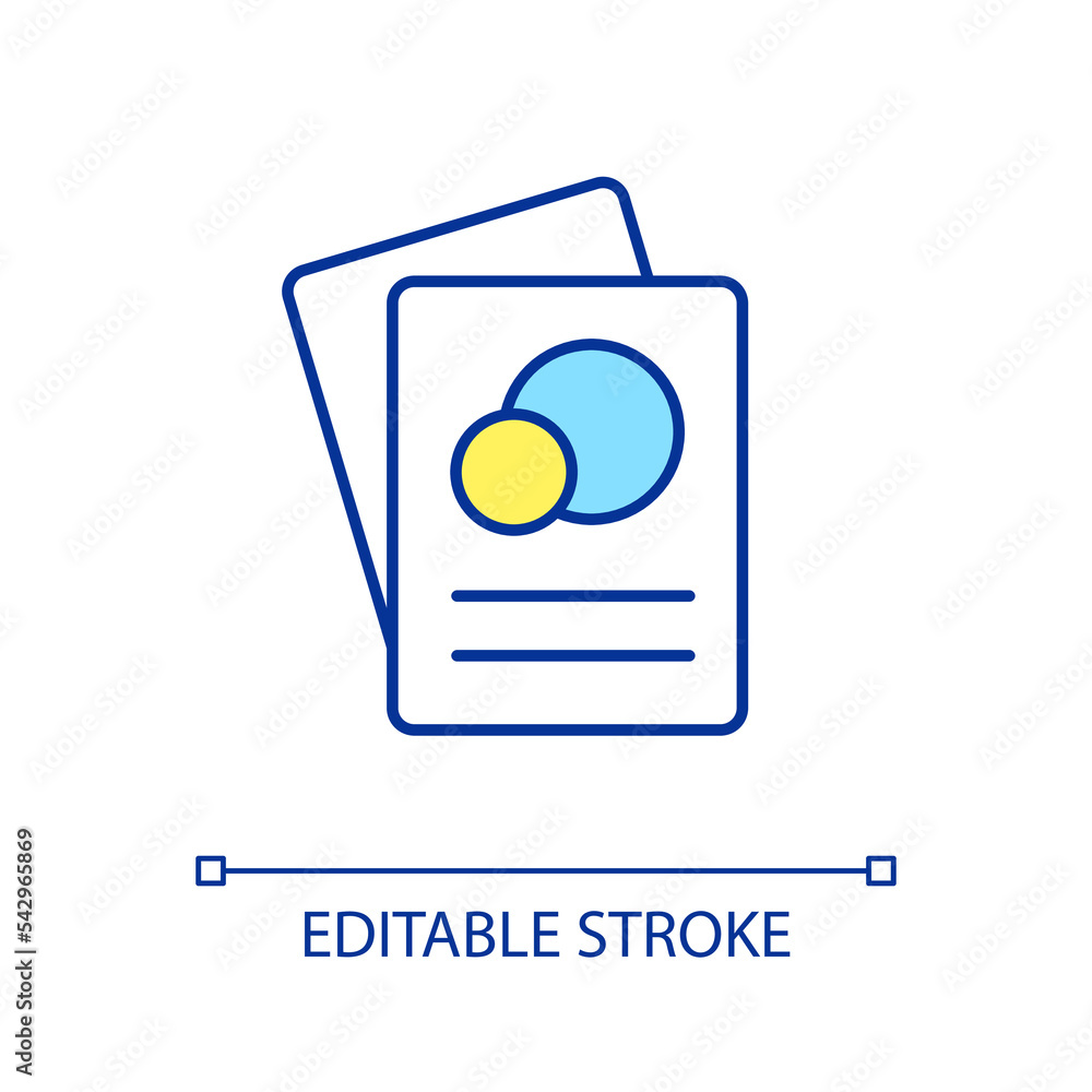 Poster learning flashcards rgb color icon. effective memorization tip. productive studying. brain training.