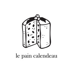 Vector illustration of a French dish - buch de noel. Dishes for Christmas and New Year.