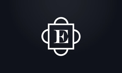 Gold frame flower symbol and golden square flower logo and golden square board flat icon with letters design vector