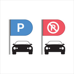 Template parking. Parking on colorful background. Web element. Vector illustration.