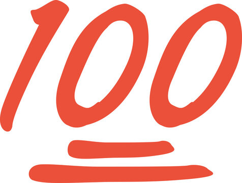 100 hundred emoticon icon. 100 emoji score sticker. Illustration