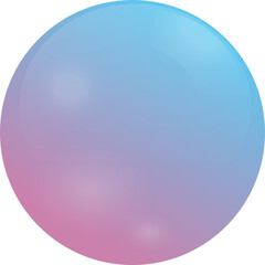 Realistic 3d soap bubble with rainbow reflection. Illustration