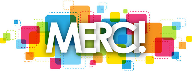 Bannière typographique "MERCI!" sur fond transparent  © Web Buttons Inc