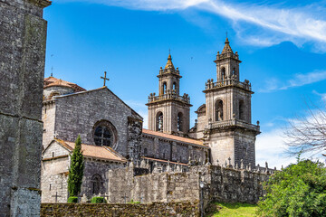Courtyard of the monastery of Oseira at Ourense, Galicia, Spain. Monasterio de Santa Maria la Real...