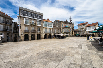 Fototapeta na wymiar View of the main square of the medieval town of Ribadavia, Ourense, Spain